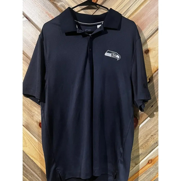 Seattle Seahawks Men’s Polo Shirt Cutter & Buck Short Sleeve Size Large - Picture 1 of 5